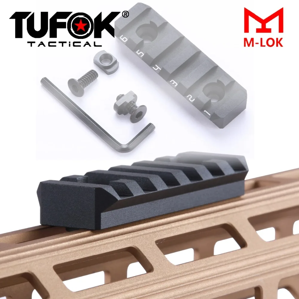 TuFok Mlok Picatinny Rail Section M-lok слот-система Adapter 6-слотное Крепление для SYSTEM Aluminum | Спорт и