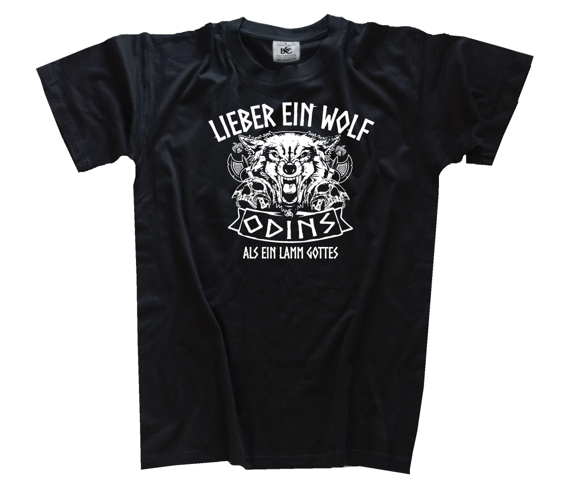 Estiado un Lobo Odin como Un Cordero Gottes Camiseta крутая Повседневная футболка для мужчин унисекс