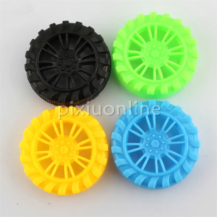 

4pcs/pack J529b 2*35mm Narrow 4color Plastic Wheel Model Car Making Parts DIY Students Technology Making Sale at a Loss