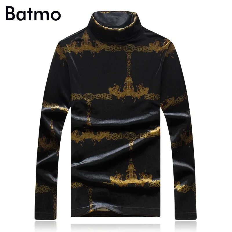 Batmo 2017 Новое поступление зимняя и осенняя водолазка толстая футболка с принтом