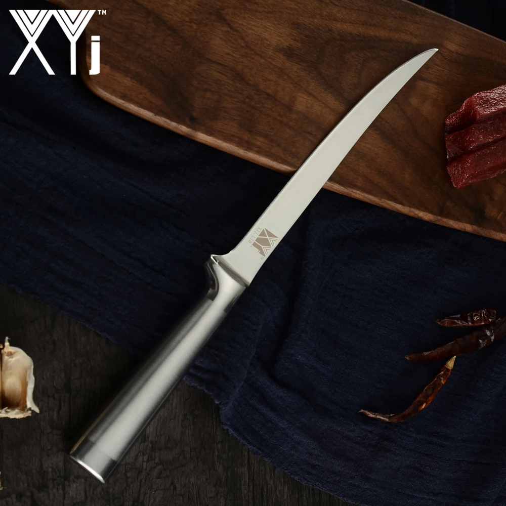 XYj кухонный нож 3Cr13mov Германия Нержавеющая Сталь Филе обвалки ножи Потрошитель рыбы скульптура Кливер острые кухонная утварь