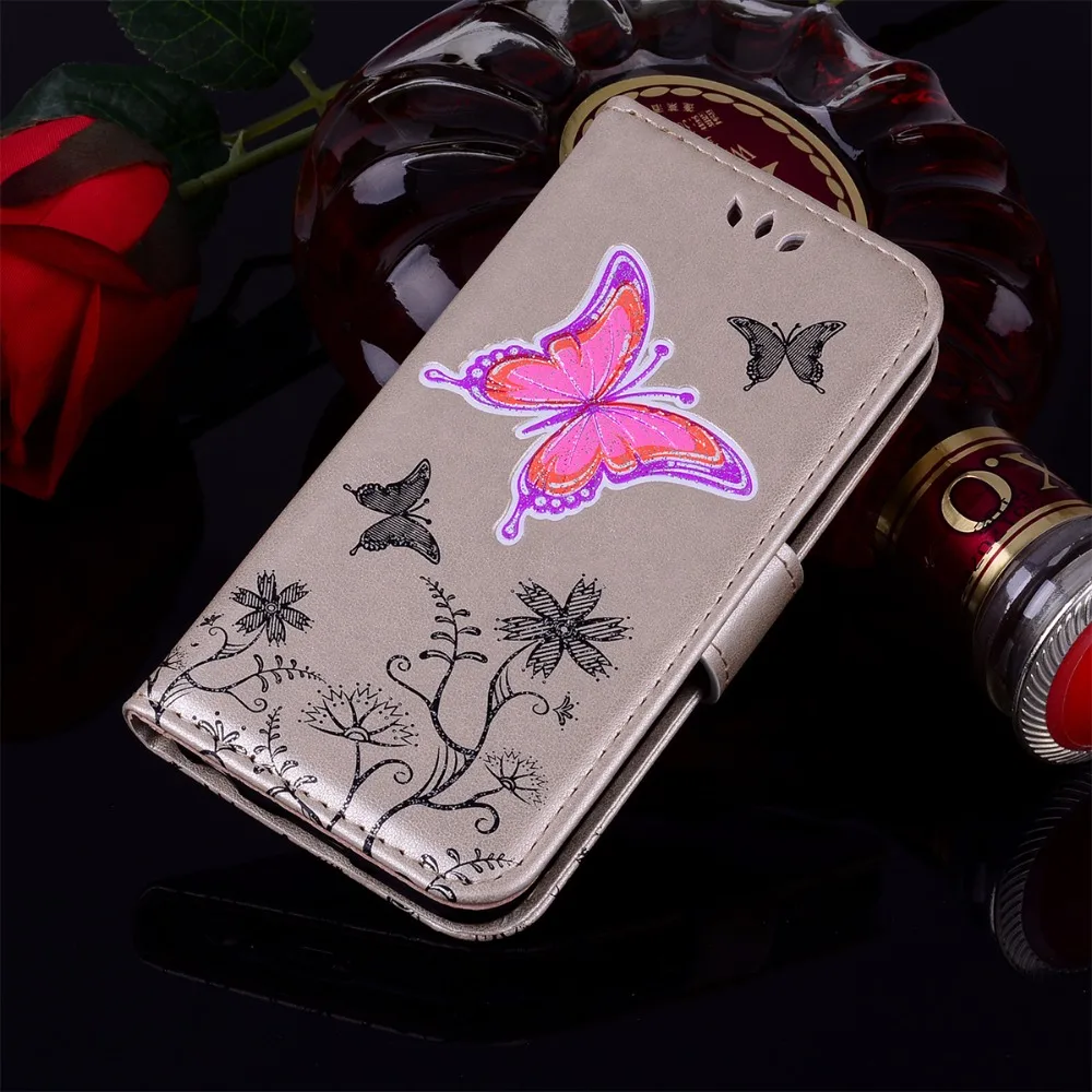 Чехол для iPhone 7 8 6 Plus x Искусственная кожа флип разъем карты бабочка чехол S 5 5S se |