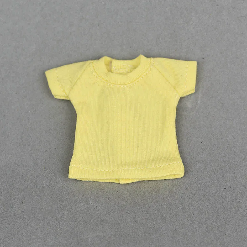 yellow shirt Повседневная одежда, одежда для Blythe Doll, футболка, топ, джинсовые шорты, синяя трапециевидная юбка для Blyth кукла licca, одежда 1/6, аксессуары для кукол - Цвет: yellow shirt