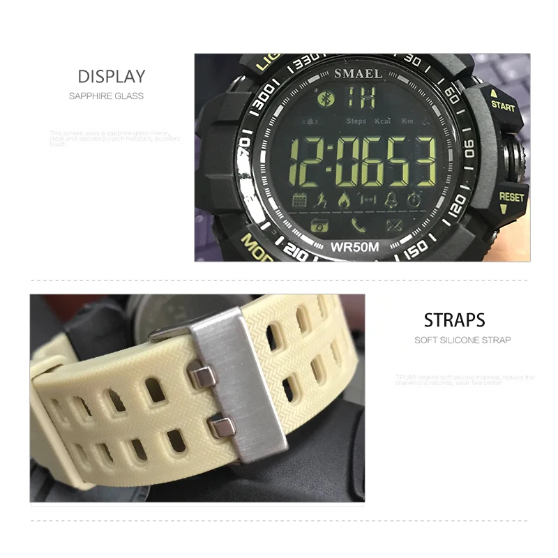 Часы наручные SMAEL Мужские Цифровые спортивные брендовые Роскошные