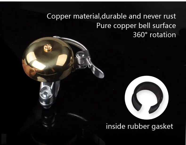 EasyDo Bike Bell Mountain Road Bicycle Bell Cycling Handlebar Pure Copper Horn Ring Gloden Vantage Sound Alarm MTB Accessor
