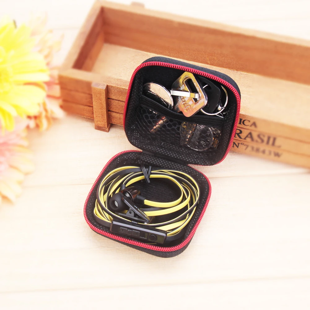 Черный квадратный защитный чехол для мини наушников MP3 MP4 SD карт EVA|storage case|box boxpu pu |