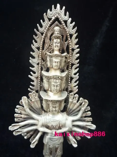 Женская Восточная фотостатуя buddist серебряная статуя 18C | Дом и сад