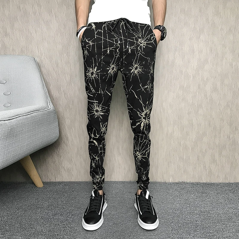 Качество летние штаны Для мужчин ботильоны Длина Slim Fit Хип-хоп штаны-шаровары