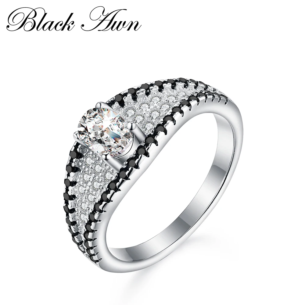 Кольцо женское из серебра 100% пробы с черно белым камнем|ring for|rings for womenrings women black |