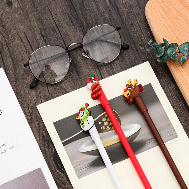 4 шт./лот Новинка Рождественский олень Снеговик нейтральная ручка черный 0 38 мм