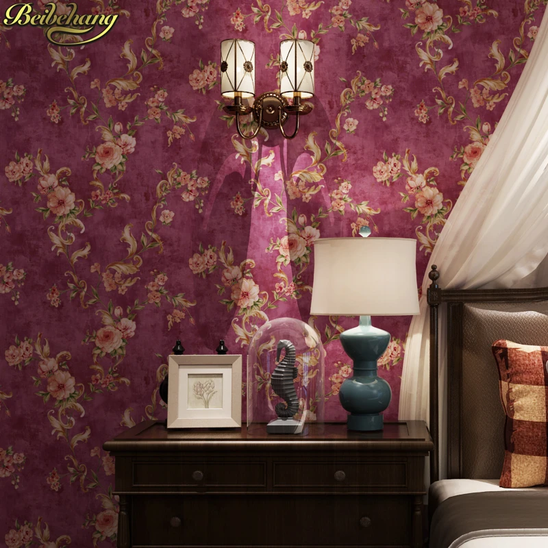 beibehang Luxury luxury European Vintage American country flowers wallpaper pastoral wall paper rollbedroom living room | Обустройство