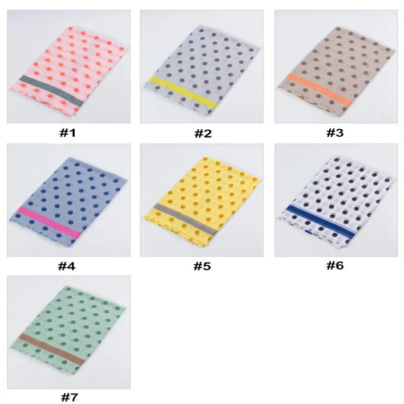 

2019 spring new arrival printe dot cotton scarves and wraps trendy muslim islam ladies wraps high quality 7 colors