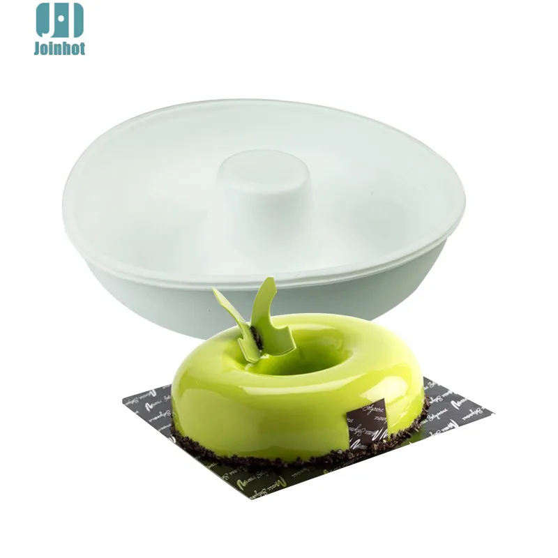 Форма для выпечки кексов и десертов из силикона в форме полых сахарных бубликов Joinhot White Savarin Donuts.