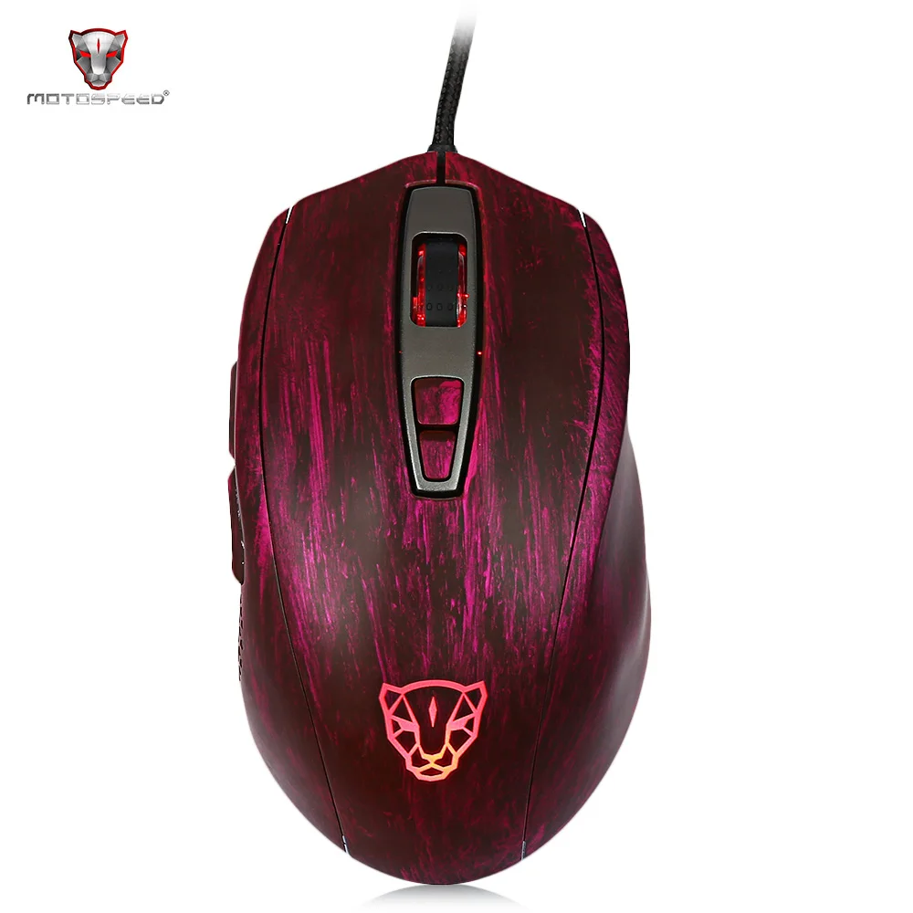 Motospeed V60 Мышь геймер Проводная W/с подсветкой RGB светодио дный Light 5000 Точек на дюйм