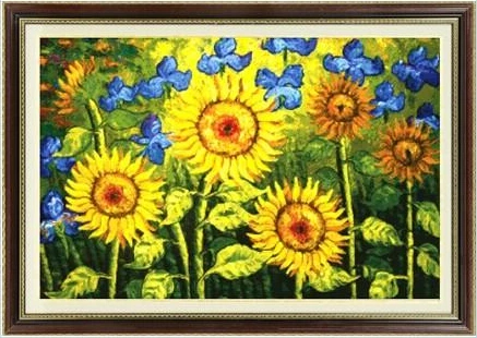 

Needlework,DIY DMC Cross stitch,Sets For Embroidery kits,Van Gogh Sunflower oil painting Scenic Pattern Cross-Stitch