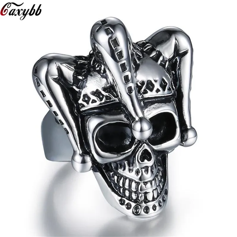 

NEW 316L Stainless Steel Men Rings Clown Style Ring for Punk Rock Fashion Boy Superior Quality Gift