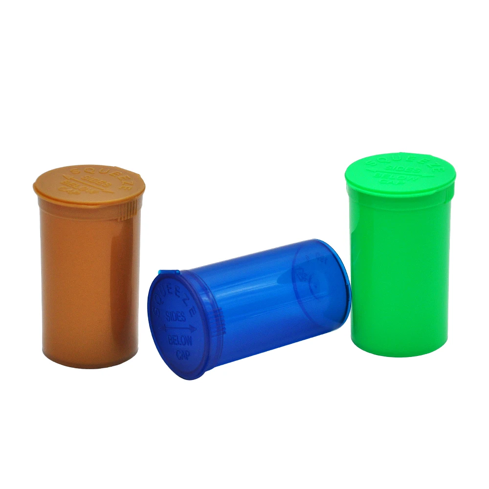 3 шт 19 Dram пустые Squeeze Pop Top бутылки-флакон медицинские травы Pill Box трава/контейнеры для специй герметичный бокс случае. Цвет случайный