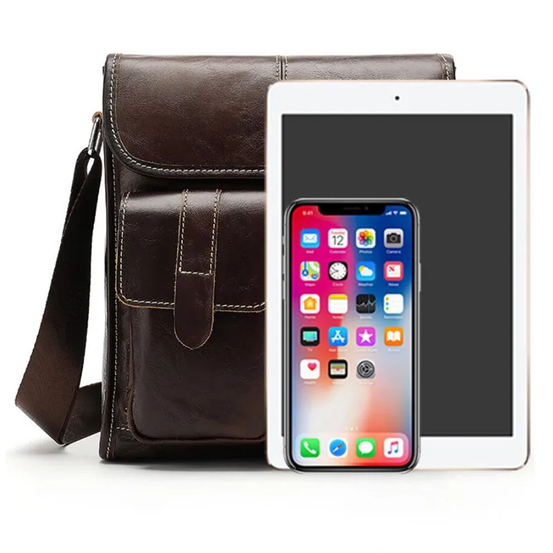 Классическая винтажная черная/коричневая/кофейная Мужская сумка из натуральной