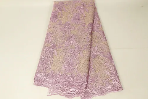 dusty pink Высококачественная африканская фиолетовая расшитая золотым кружевом ткань Последняя французская кружевная ткань для свадебной вечеринки нигерийские кружева вуаль ткань - Цвет: dusty pink