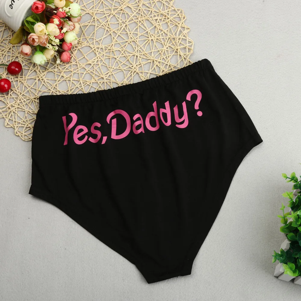 Для женщин Yes Daddy? Нижнее белье с буквенным принтом; бесшовное нижнее белье; трусы; трусики; нижнее белье из хлопка