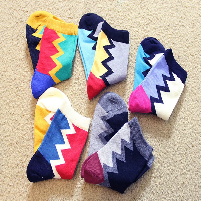 Новинка женские хлопковые жаккардовые носки с волнистым узором отличное