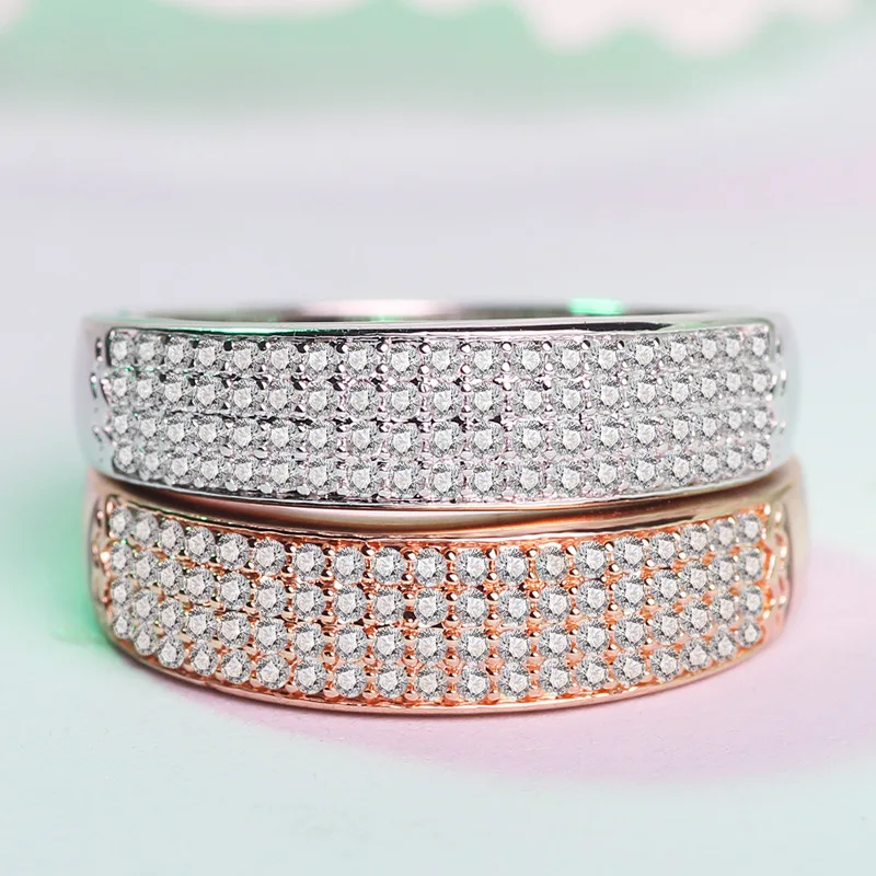 Роскошное обручальное кольцо с австрийским кристаллом 2 цвета|925 sterling silver jewelry|silver