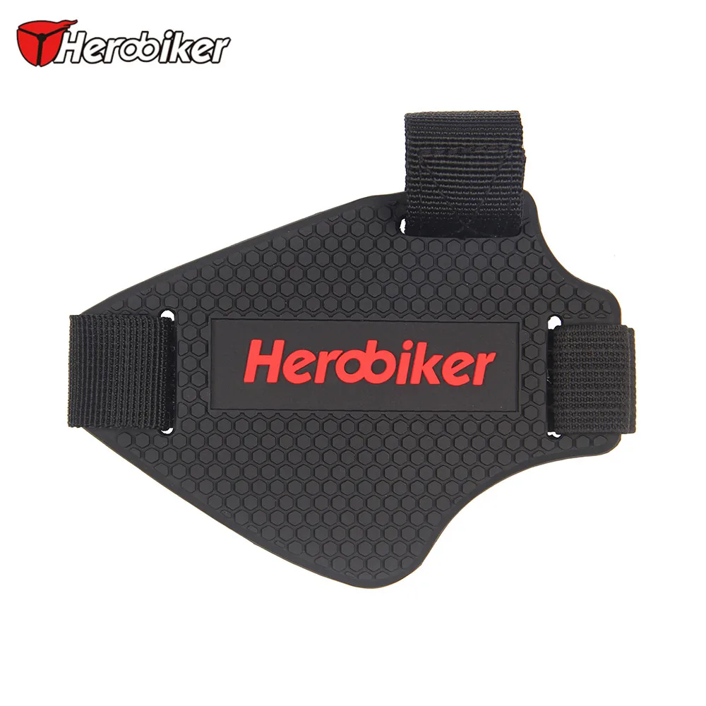 Черный HEROBIKER мото обувь для верховой езды шестерни сдвиг Pad мотоциклетные гоночные ботинки съемное Защитное снаряжение охранники Scuff Mark Защитная крышка - Цвет: Черный