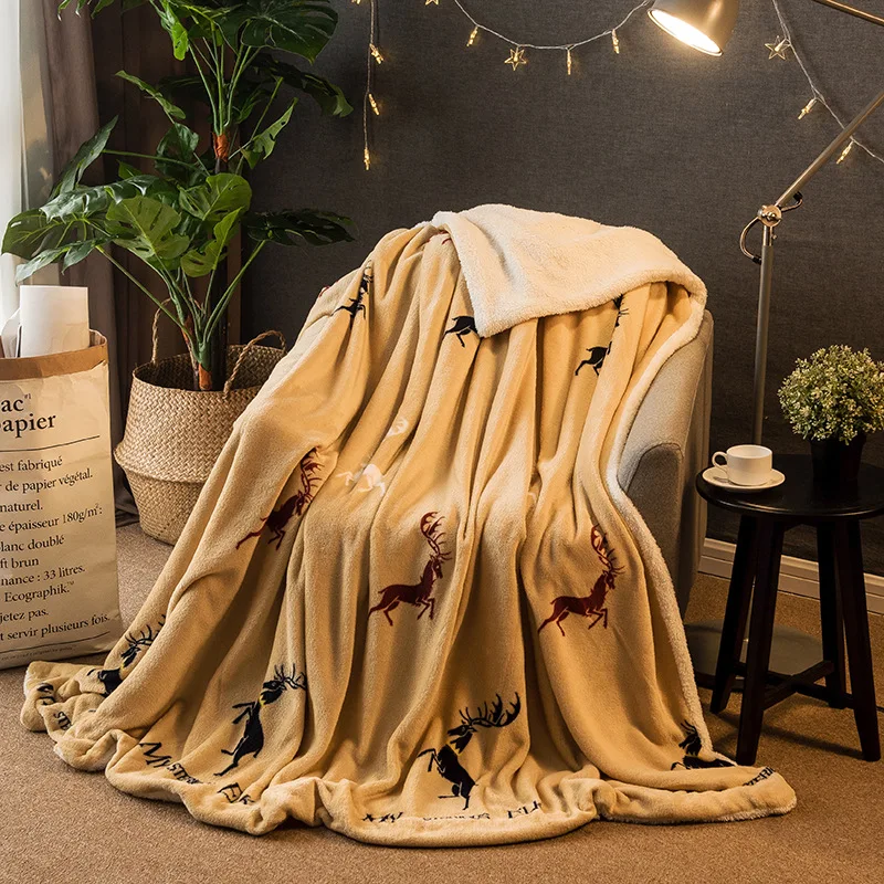 Фланелевое одеяло покрывало одеяла для кровати дивана зимнее Рождественская