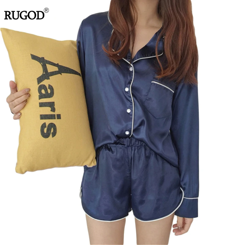 Женский Шелковый Атласный пижамный комплект 2019 модный сексуальный из двух