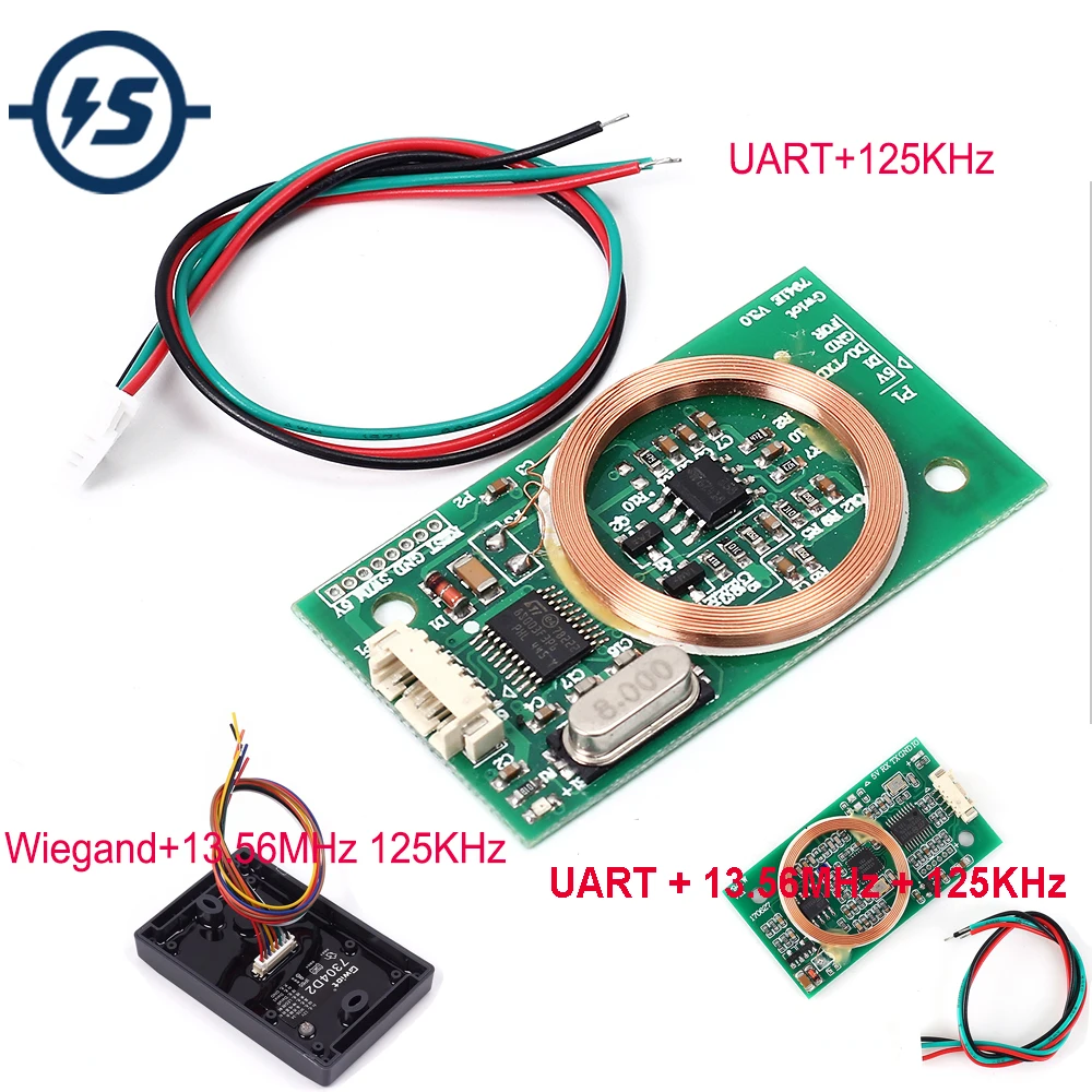 DC 5 В RFID считыватель Беспроводной Модуль UART 3Pin 125 кГц 13,56 МГц считывание карт EM4100 для IC карты PCB аттенна сенсор наборы для Arduino