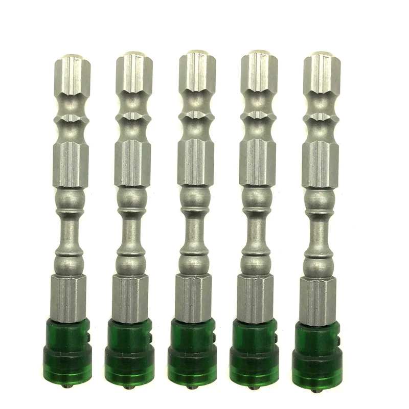 5pcs green single 5 шт. PH2 Магнитная отвертка бит против скольжения S2 стальной электрический отвертка набор 1/" шестигранный хвостовик с одной головкой электроинструменты DT6 - Цвет: 5pcs green single