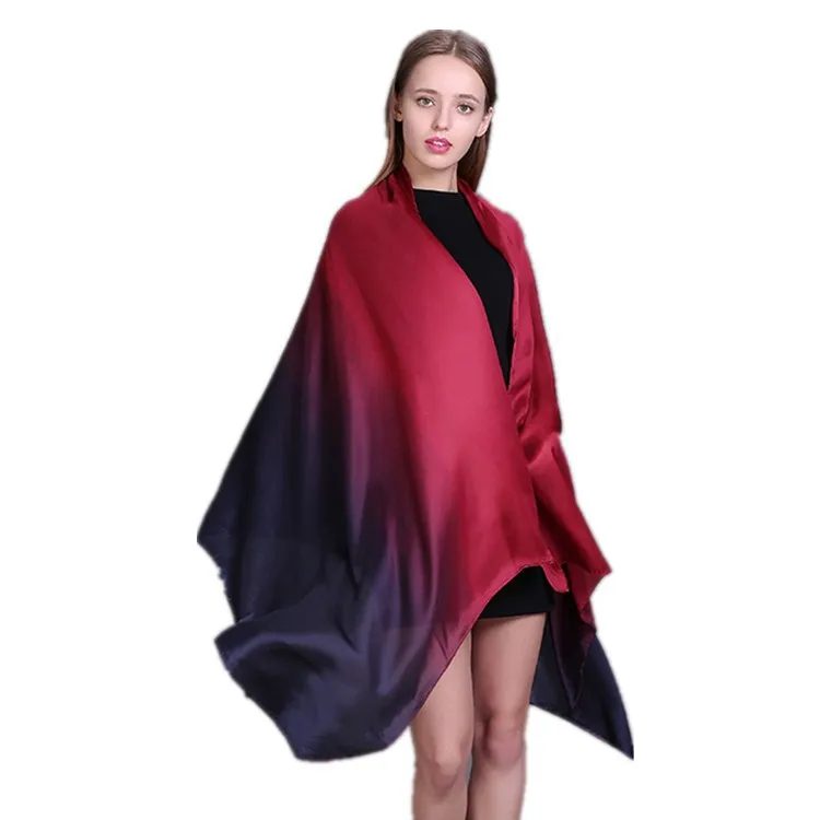 RUBY VICKY 2019 летний градиент цвета шелковый шарф для женщин Женская Новая мода