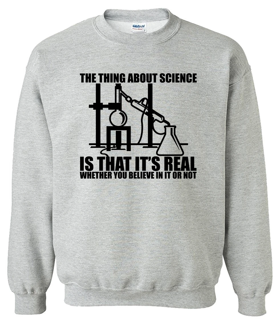 Мужская Спортивная толстовка с буквенным принтом Science Real Believe or Not Повседневная