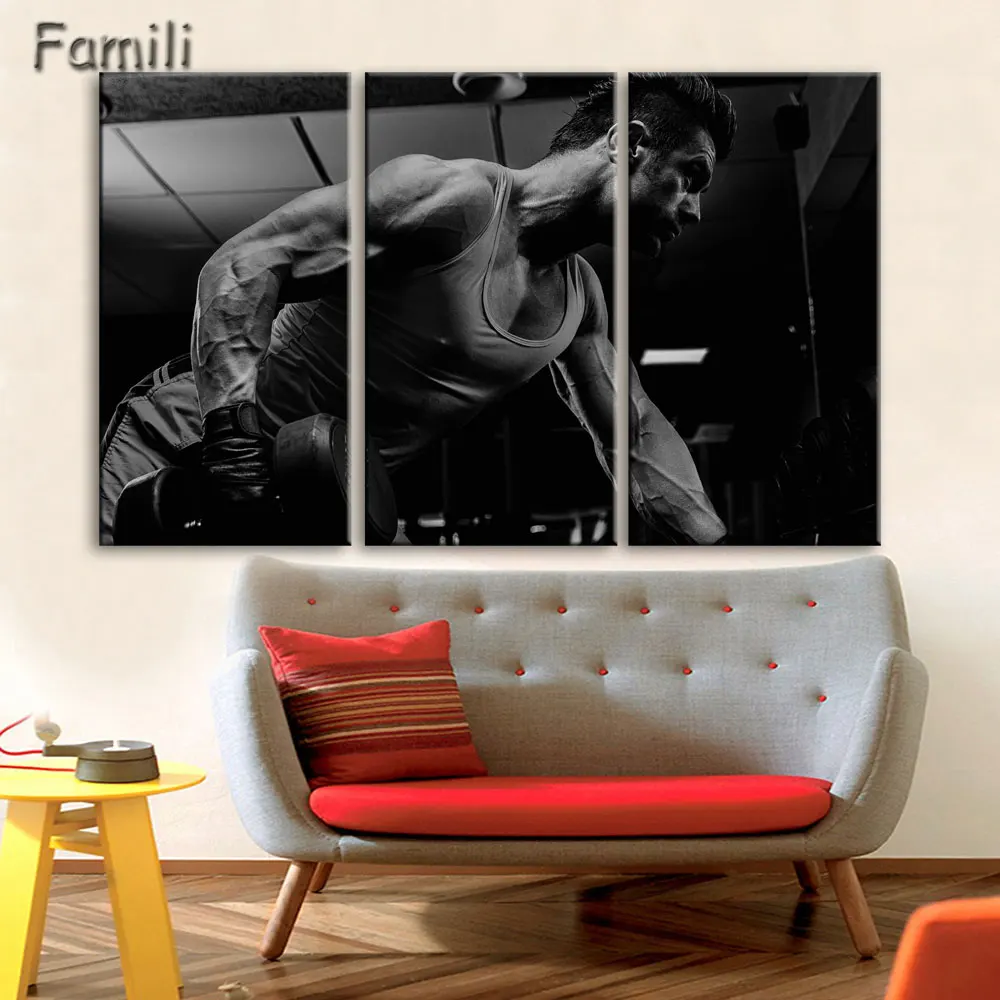 3 шт. настенный художественный постер Бодибилдинг упражнения фитнес спорт