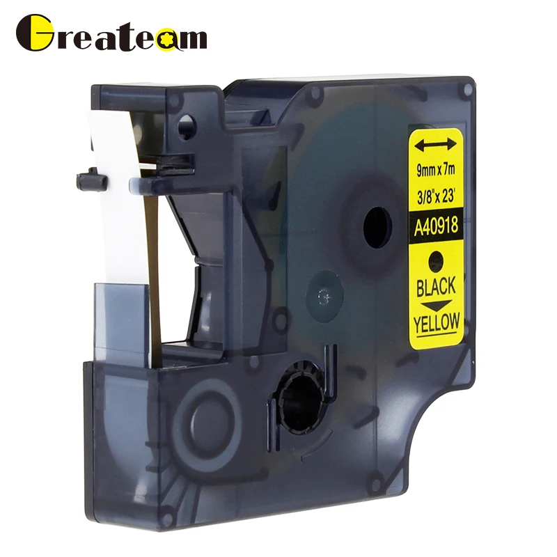 Greateam 1 шт. 40918 совместимый с Dymo D1 S0720730 лента для этикеток черный на желтый Label Manager 160