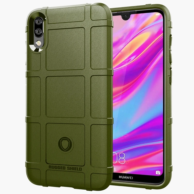 Силиконовый чехол для телефона Huawei Y6 Y7 Pro Prime 2019 армейский зеленый мягкий