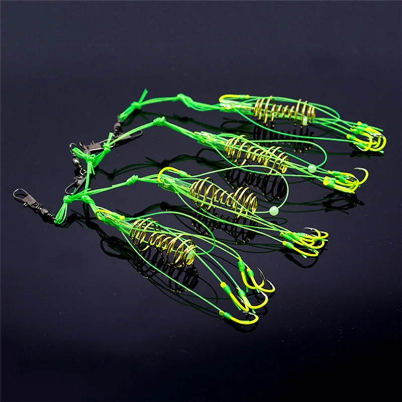 4 шт./компл. флуоресцентная рыболовная приманка с защитой от крючка пружинная