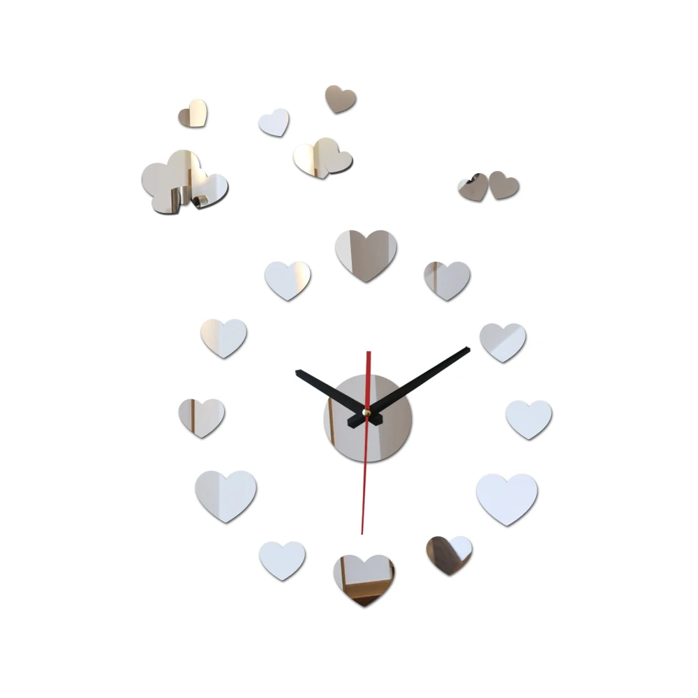 Новое поступление настоящие Современные Кварцевые зеркальные настенные 3d часы