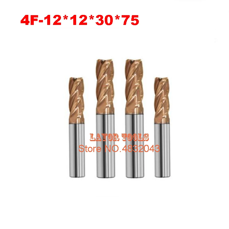 

4f-12,hrc60 Carbide End Mill Original Product Square Flatted 4 Flute Coating Factory Sale Cnc Machine Milling Cutter