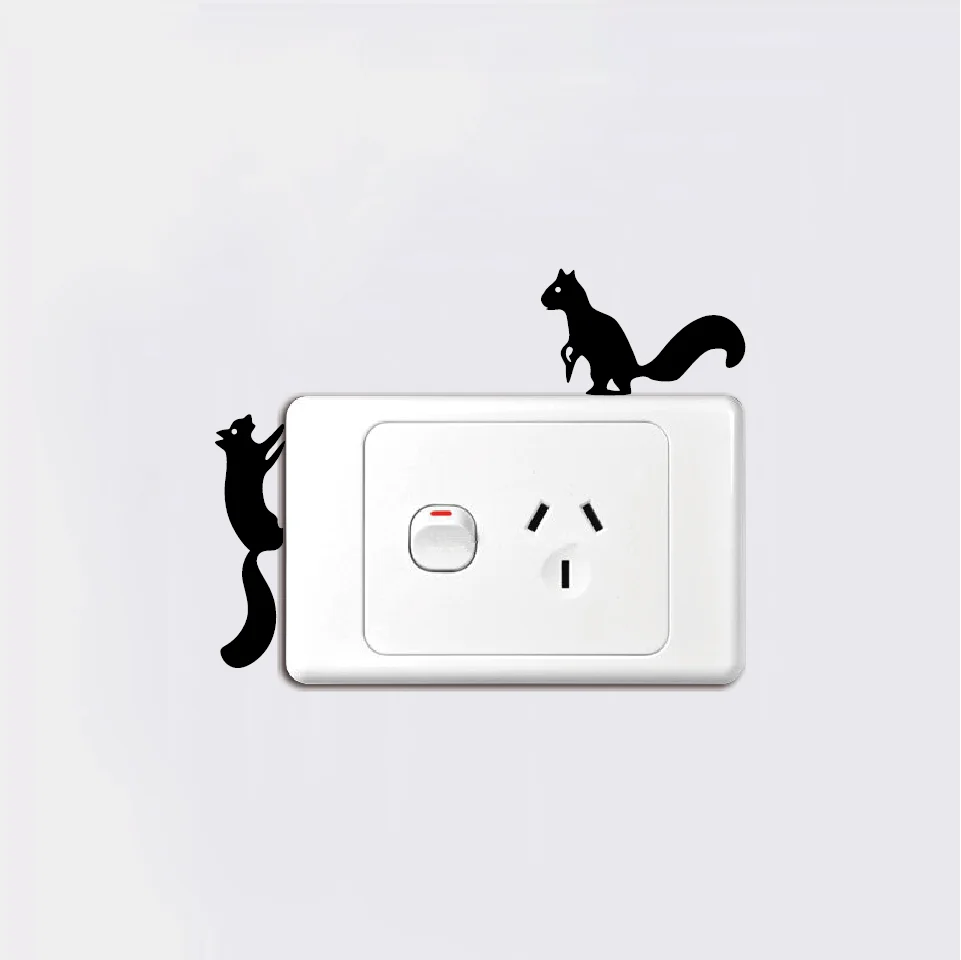 Креативные белки силуэт Переключатель стикер мультяшка животные виниловые