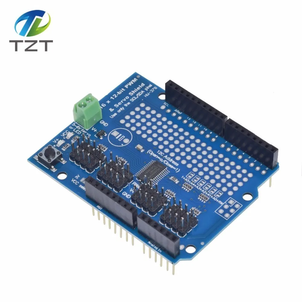 TZT teng двигатель/шаговый/сервопривод/робот щит для Arduino I2C v2 комплект w/Драйвер PWM