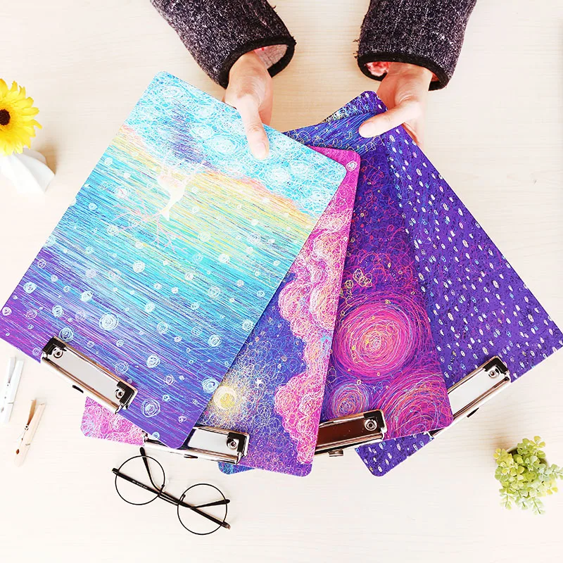 1 шт. красочный буфер обмена блокнот клип студент школа офис канцелярские