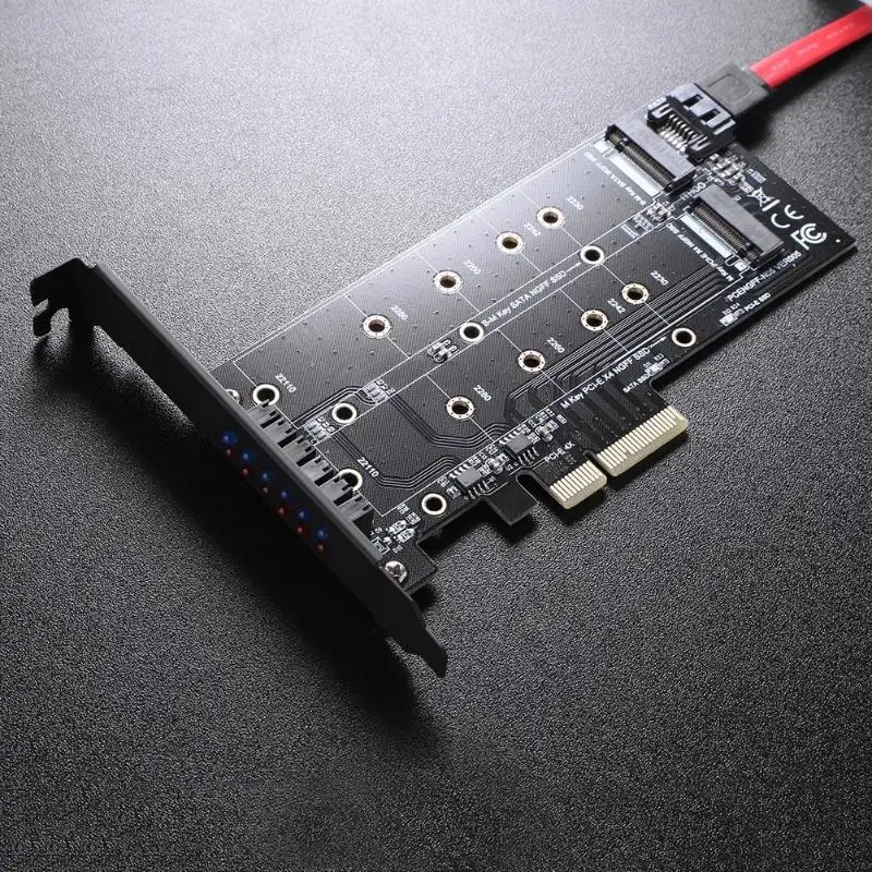 ALLOYSEED M.2 NVMe SSD NGFF к PCIE3.0 X4 4X адаптер M ключ B ключ двойной интерфейс карты M2 riser card адаптер 12 В+ 3,3 В напряжение