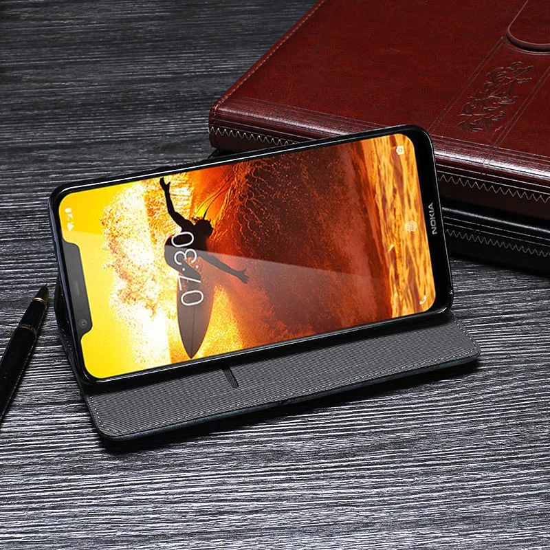 ITien Book Style Премиум винтажный кожаный защитный чехол для Nokia 8 1 TPU силиконовый