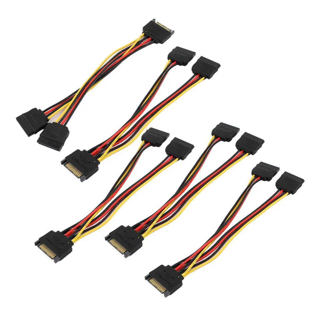 5 шт. 15 Pin SATA папа 2 распределитель Женский кабель питания |