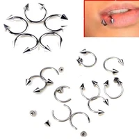 wholesale 10pcs stainless steel spike twist horseshoe lip labret nose barbell rings piercing %d0%bf%d0%b8%d1%80%d1%81%d0%b8%d0%bd%d0%b3