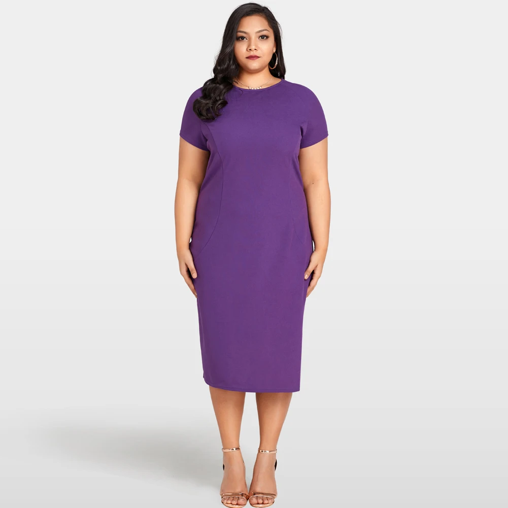 Женское платье с круглым вырезом Romacci вечернее фиолетового цвета коротким