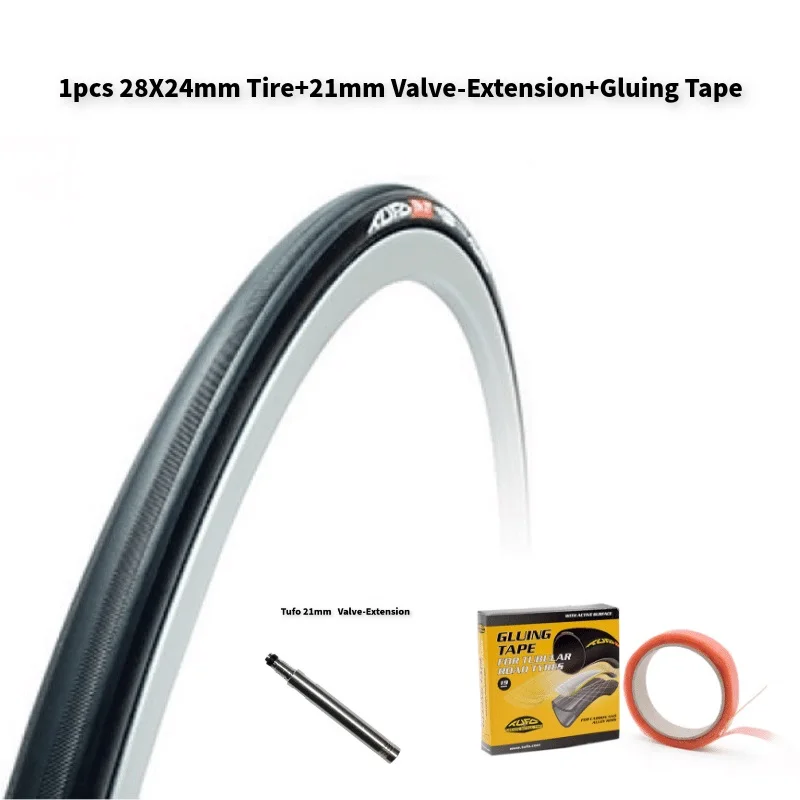 Black 28x24mm group Топ TUFO S33 PRO шоссейные велосипедные трубчатые шины 115-175psi велосипедные шины с фиксированной передачей шины с профессиональной клейкой лентой двухсторонняя 260 г - Цвет: Black 28x24mm group