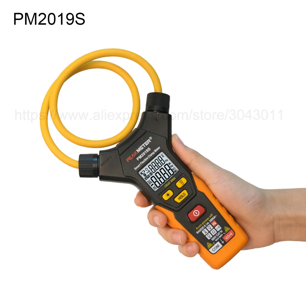 PM2019S Ручной 6000 отсчетов Смарт AC цифровой гибкий клещи 3000A высокий ток измерения двойной дисплей - Цвет: PM2019S