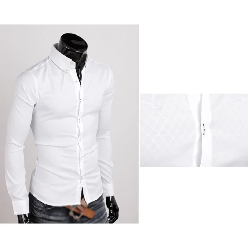 Новинка 2017 года для мужчин рубашка повседневное Slim Fit s Мужская классическая